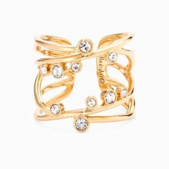 Stella & Dot Celestial Sparkle Ring - Gold - M/L (7-8) - Picture 1 of 6